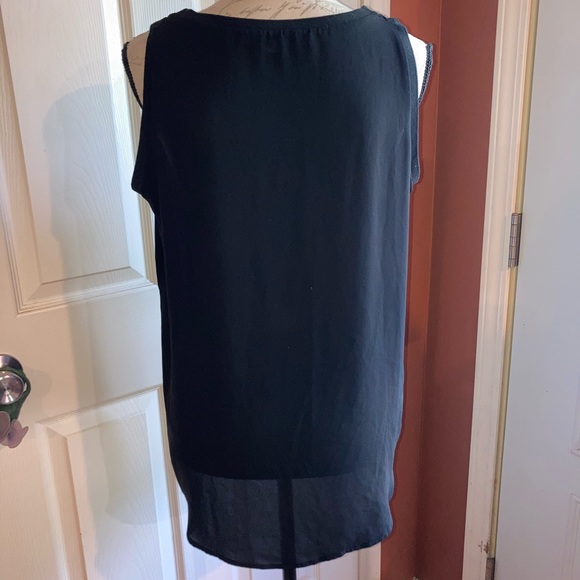 Loft Sleeveless Shell Blouse Top Black sz Large - Picture 3 of 7